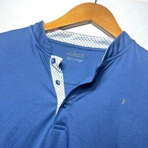 Mens Large Primo Polo Shirt Blade Collar Navy Blue Golf Performance Sz XL